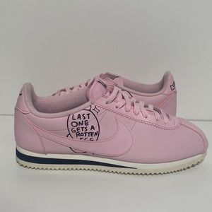 Nathan Bell x Classic Nike Cortez Pink Sneakers with Unicorn